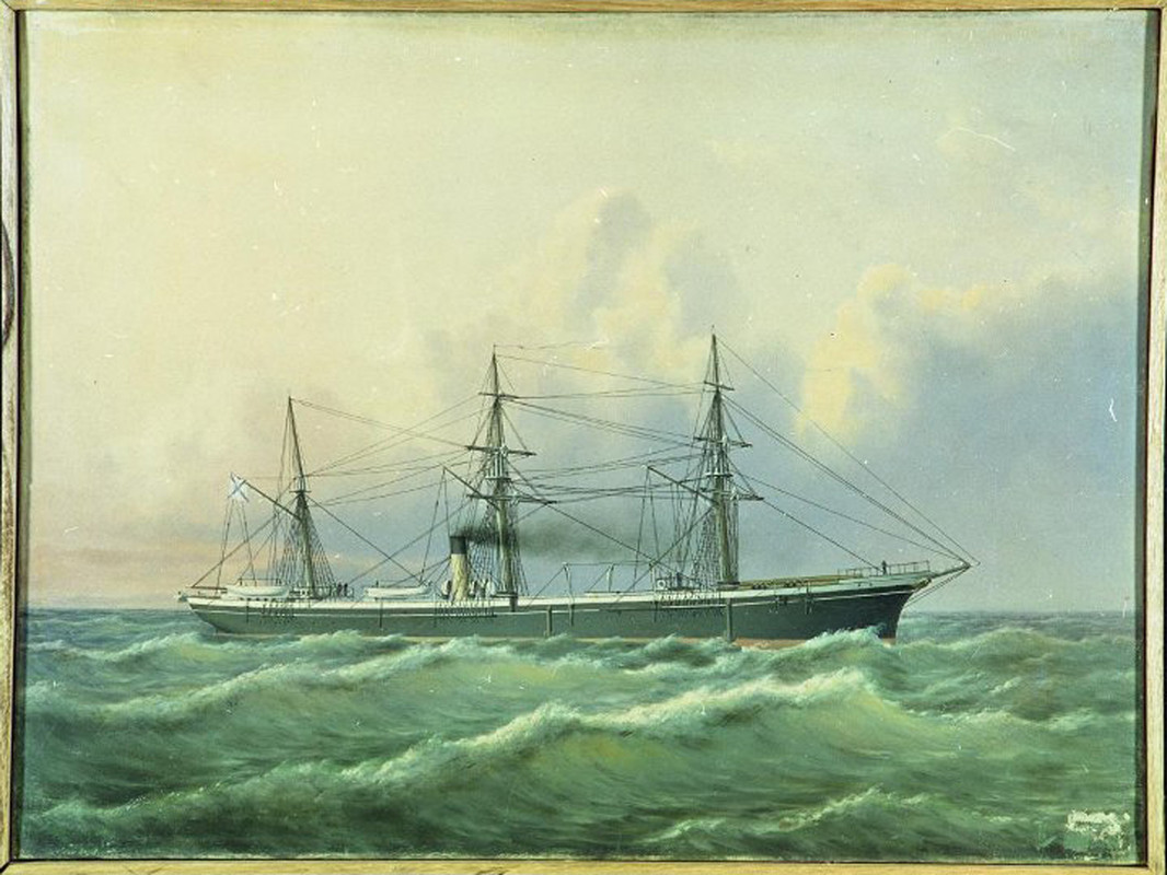 «Вспомогательный крейсер «Азия» . Художник А.П. Алексеев.