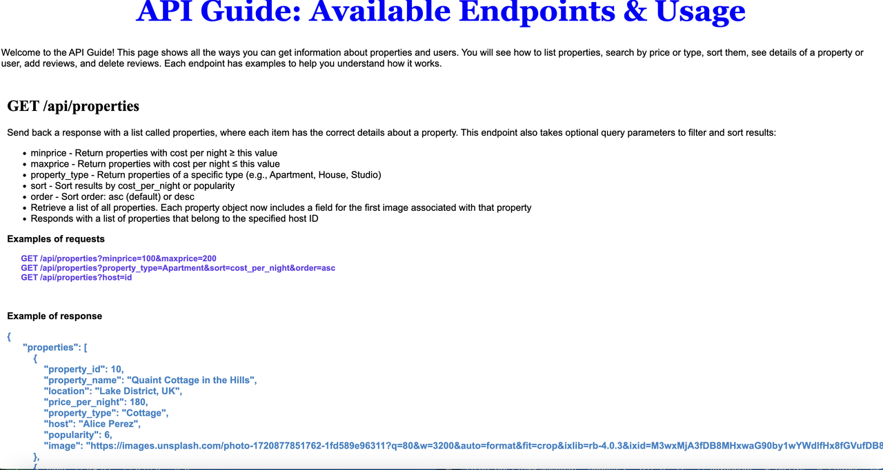 API Guide: Available Endpoints & Usage