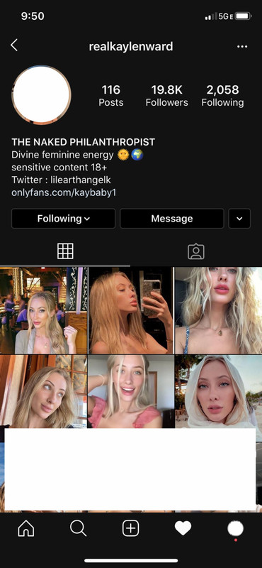 Akun Instagram Kaylen Ward yang sudah dinonaktifkan