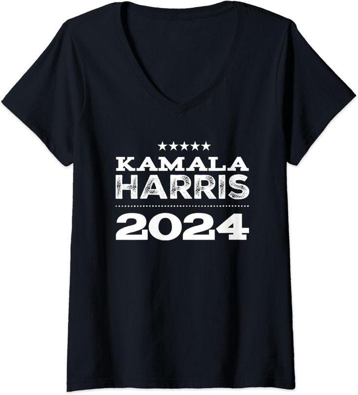 Kamala Harris For President 2024 American Elections Ladies’ V-Neck Tshirt