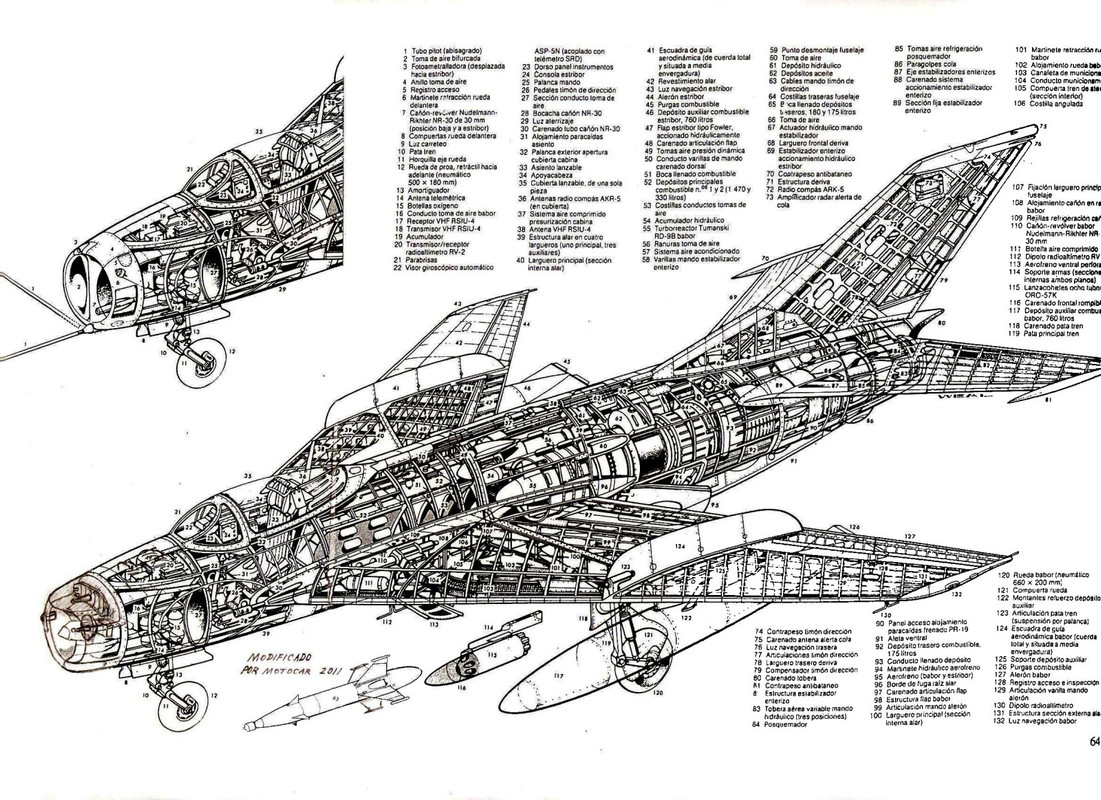 Cutaway MiG-19PM, mi primera modificacion