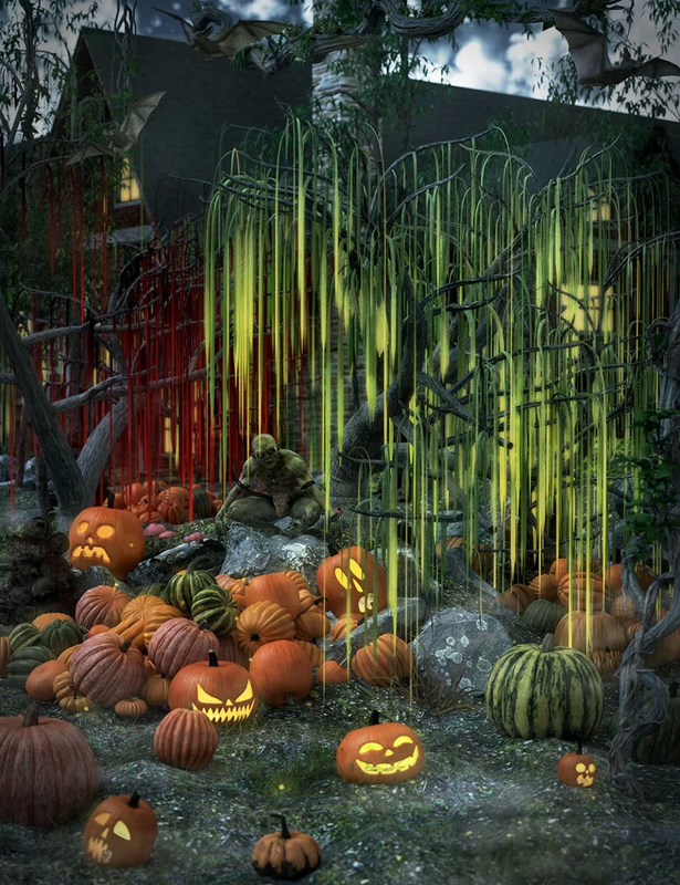 all hallows eve slime trees 00 main daz3d