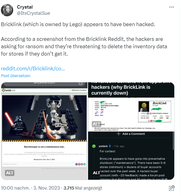 Bricklink account sale