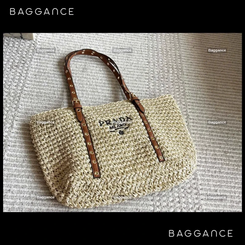 Prada Woven Raffia Beach Bag Full Box Size 42cm - EVPRFW-016