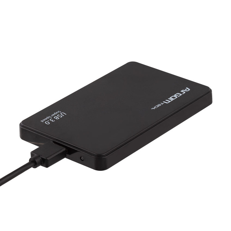Caja externa Tool-Free de Argom para discos de 2.5 pulgadas.