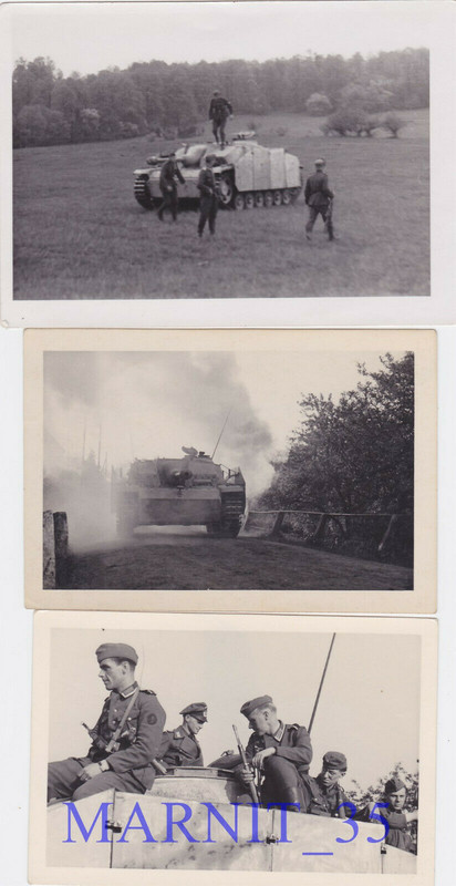 3x Foto Panzer Sturmgeschütz Langrohr Kampf Vormarsch 1944