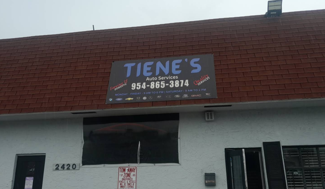 Tienes Auto Services storefront in Pompano Beach