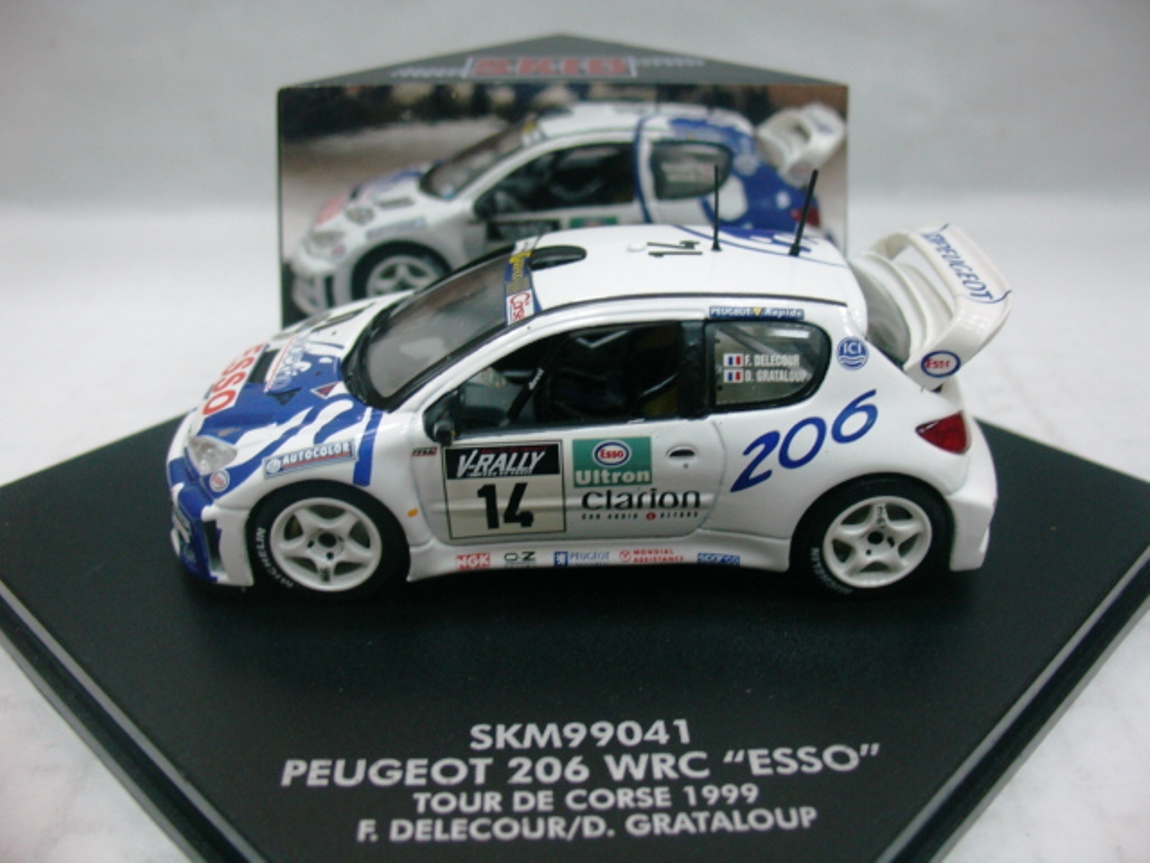Miniature Peugeot 206 WRC Tour De Corse 1999 - Décor Delecour/Grateloup - Neuf