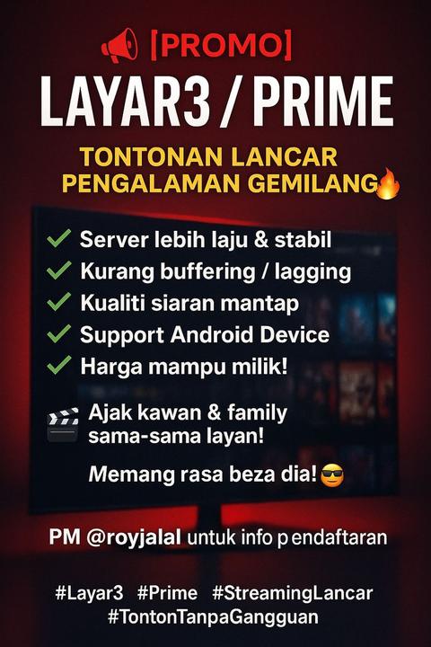 IPTV Prime buatan tangan anak tempatan. Lancar dan Stabil.