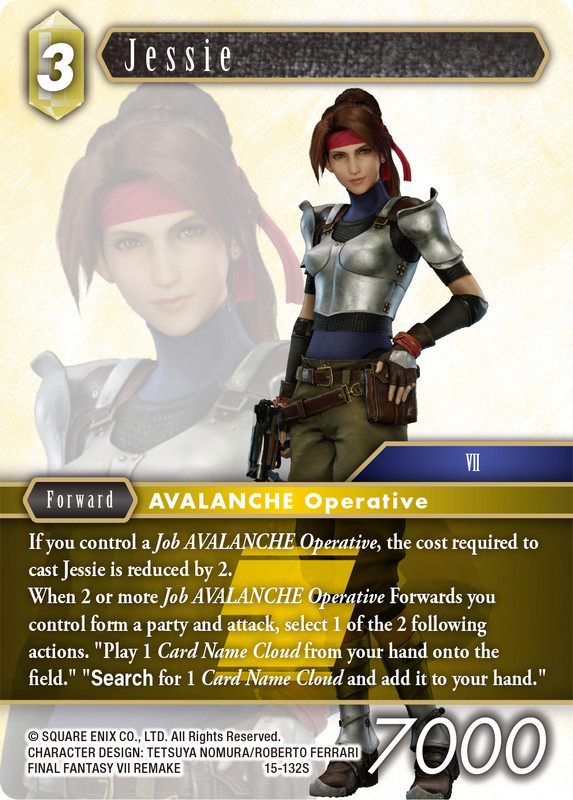 Jessie card from Avalanche vs Shinra Starter Set