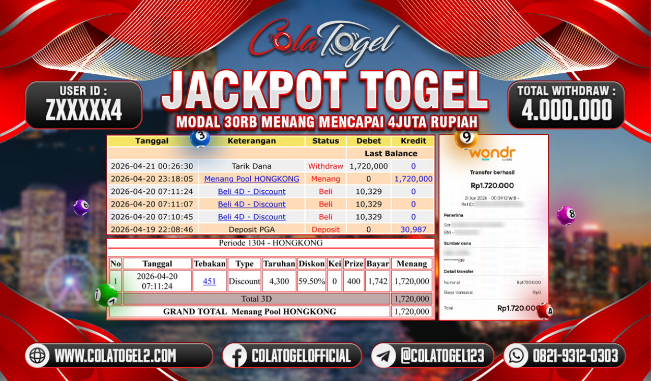 JACKPOT HONGKONG LOTTO!!