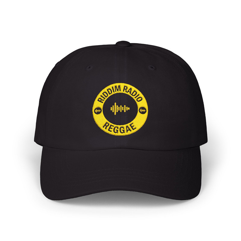 Reggae Riddim Radio Dad Cap — Vintage Yellow Record Logo Baseball Hat