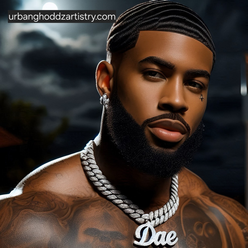 Realistic portrait black man tattoo art bold jewels
