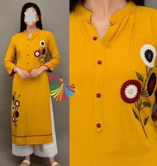 Women Rayon Black Palazzos Kurta Set Color 2 (KS180)