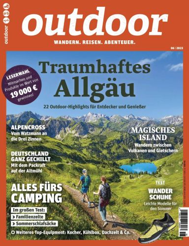 Cover: Outdoor Wandermagazin Juni No 06 2023