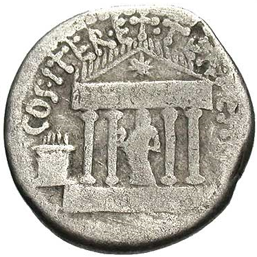 Glosario de monedas romanas. TEMPLO DEL DIVINO JULIO CESAR. 4