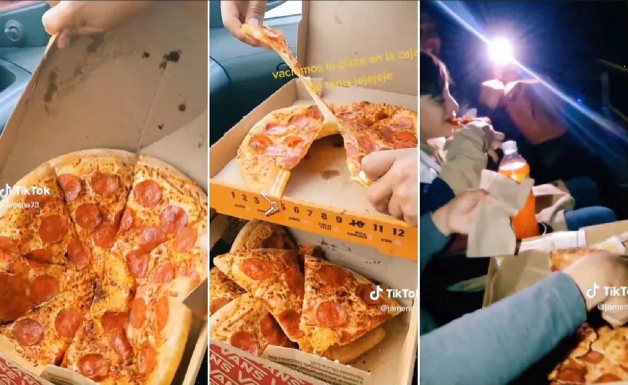 Familia enseña truco secreto para meter pizzas al cine y se hace viral