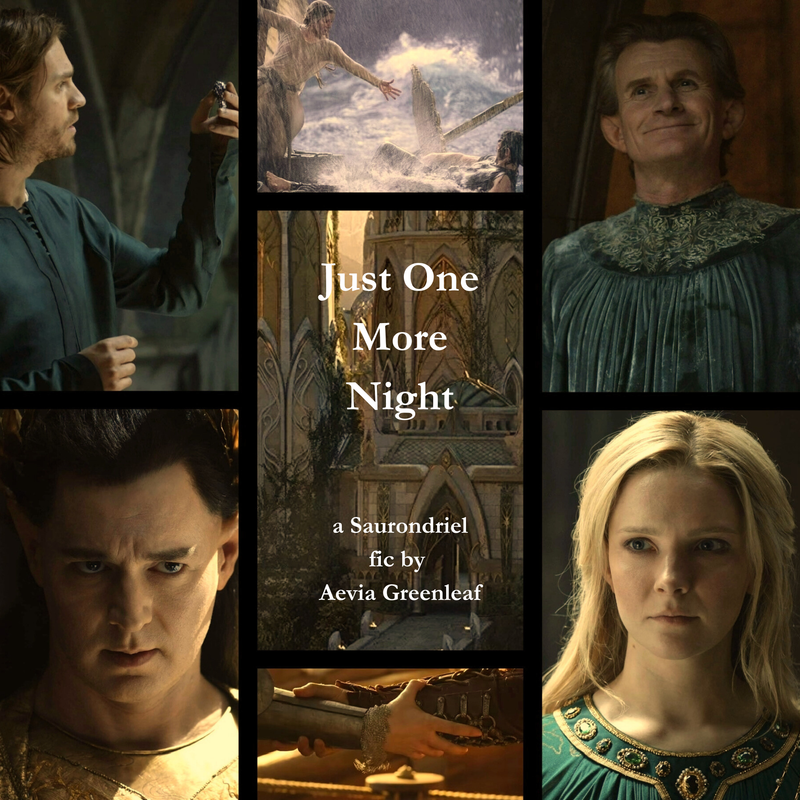 mood board with images of Galadriel and Halbrand throughout season 1