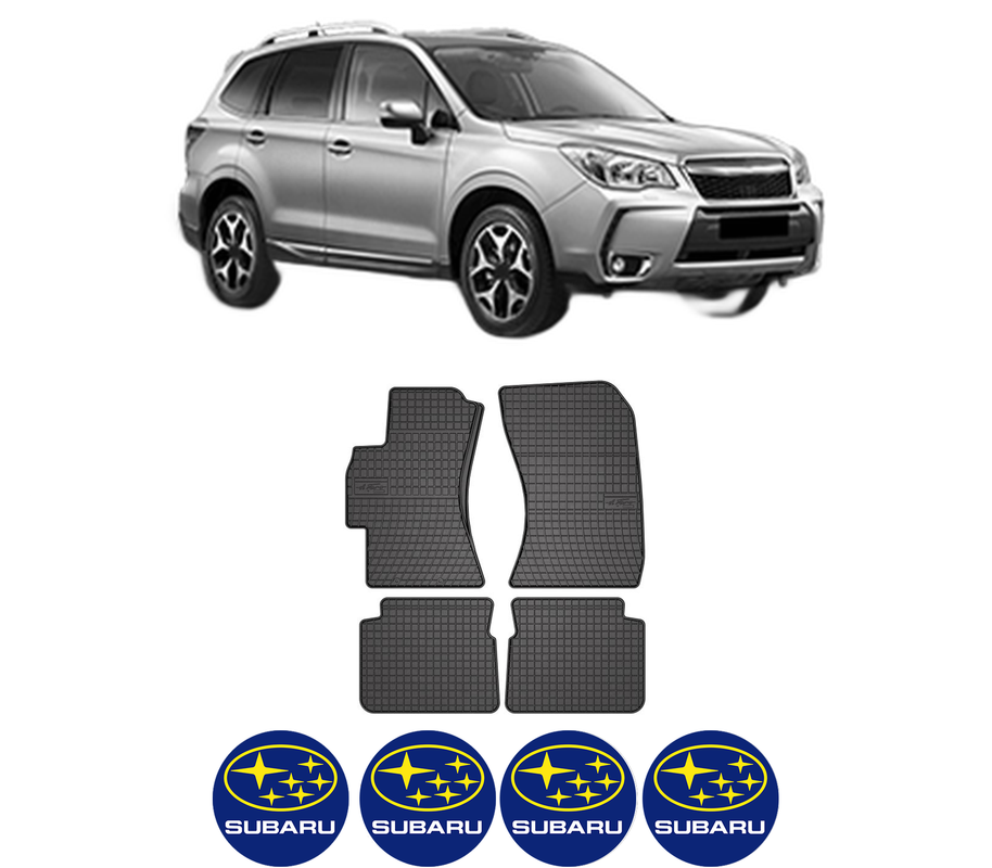 Set covorase presuri SUBARU FORESTER (SJ_) din 2012-2013, auto, din cauciuc thermoplastic, 4 Stickere auto cu SUBARU