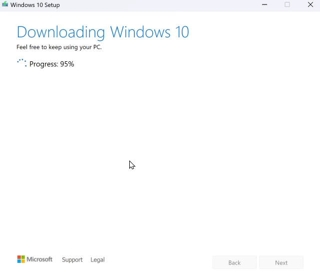 Downloading Windows 10 ISO