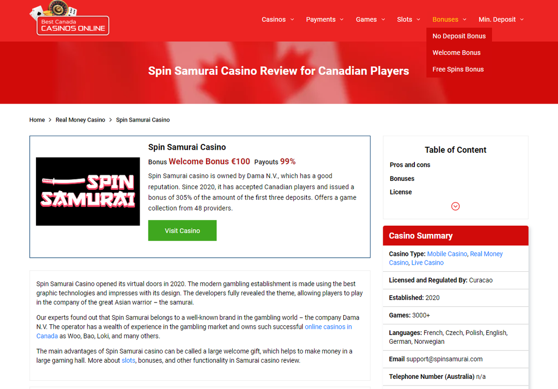 spin samurai casino slots