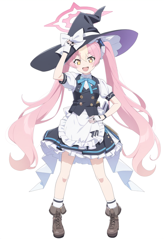 1girls, solo, {koyuki (blue archive)}, kirisame marisa (cosplay), pink hair, bla s-3536715348