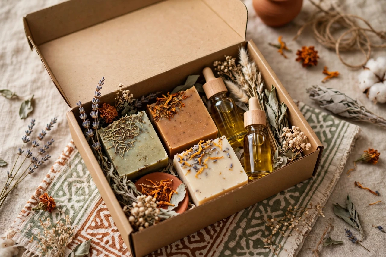 Herbal Soap and Oil Gift Box