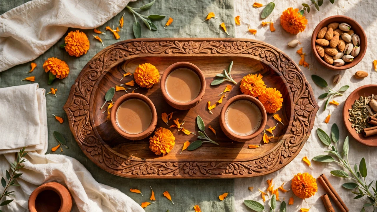 Carved Wooden Serving Tray