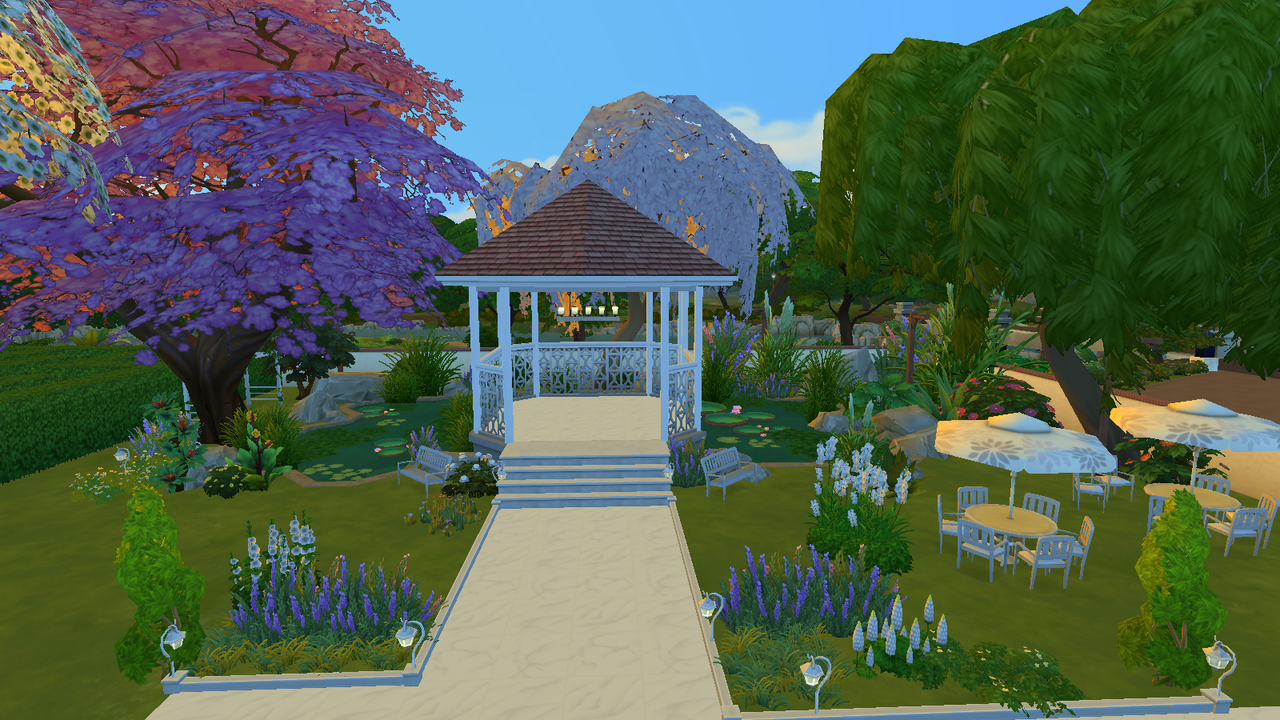 Hellohello: Domy (TS4) Magnolia-Garden-Park-8