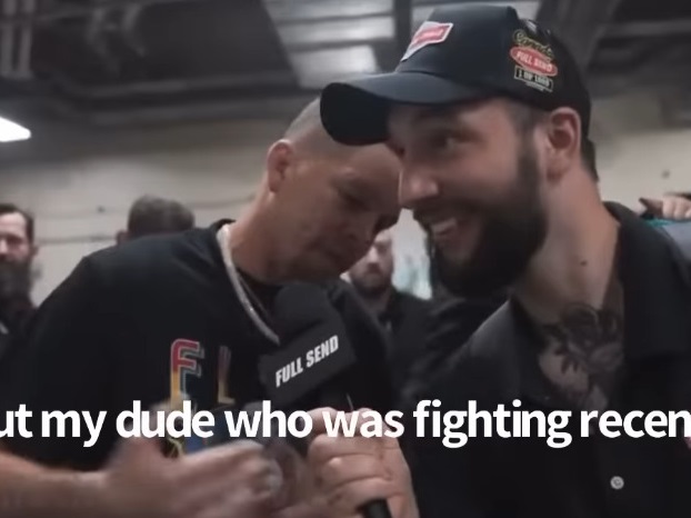 Нейт Диас шамароса репортер