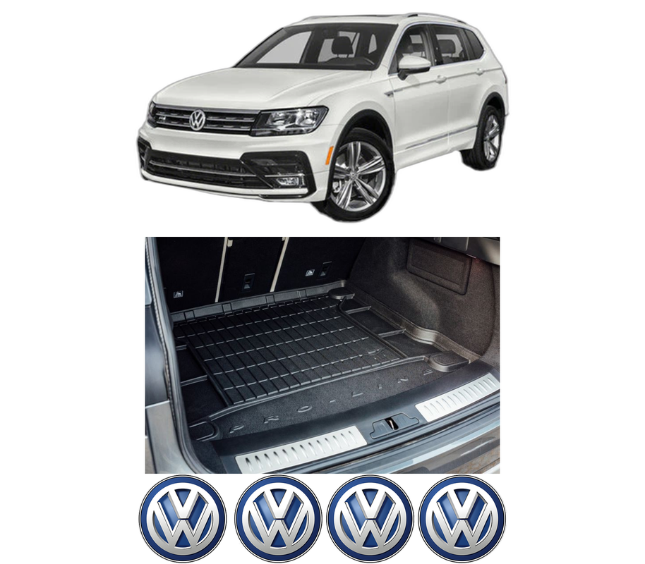 Tavita Portbagaj Volkswagen TIGUAN (AD1, AX1) din 2016-2024, Protectie Portbagaj Auto, 4x Stickere auto cu Volkswagen