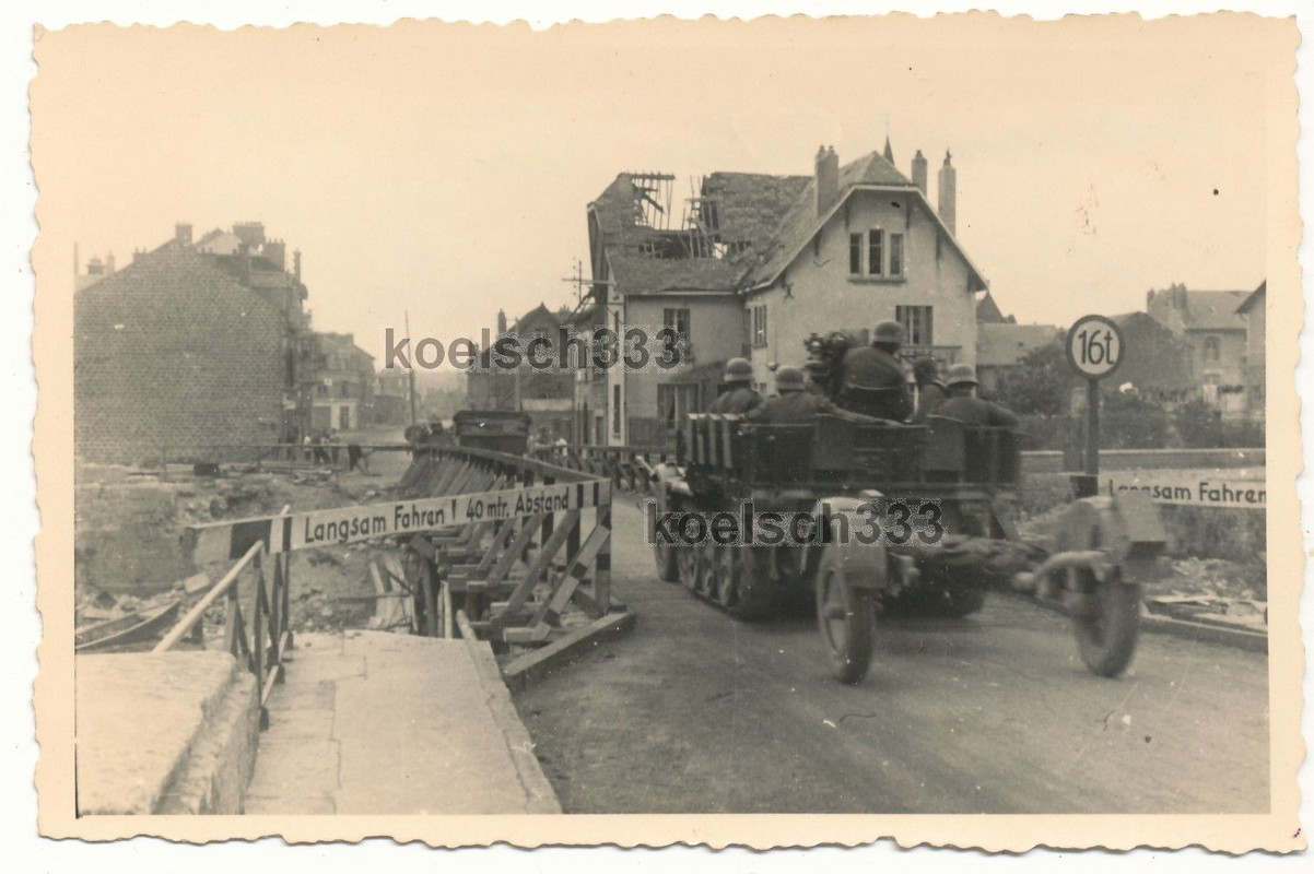 Foto Belgien - Frankreich Pioniere Brücke Flak P