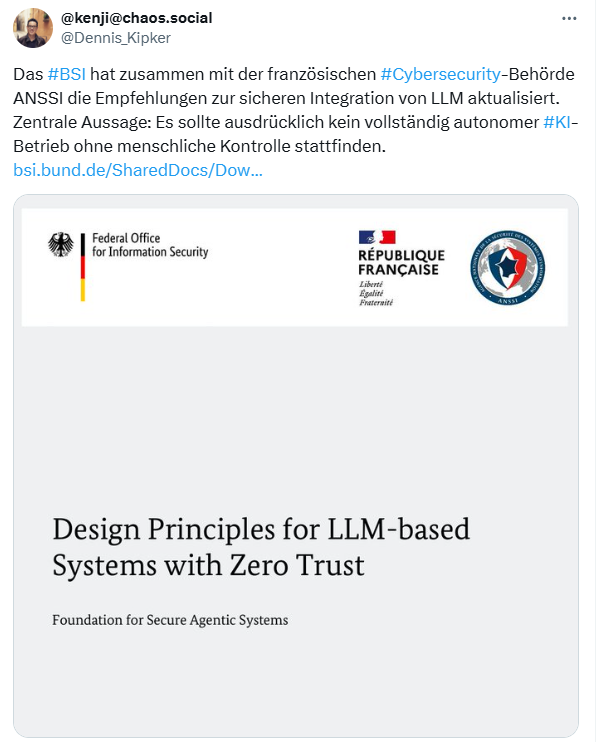 Design Principles for LLM-based Systems with Zero Trust
