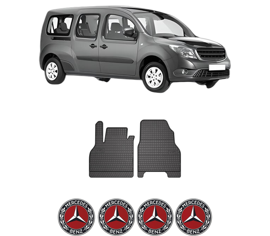 Set covorase presuri MERCEDES-BENZ CITAN MPV (W415) din 2012-2021, auto, din cauciuc thermoplastic, 4 Stickere auto cu MERCEDES-BENZ