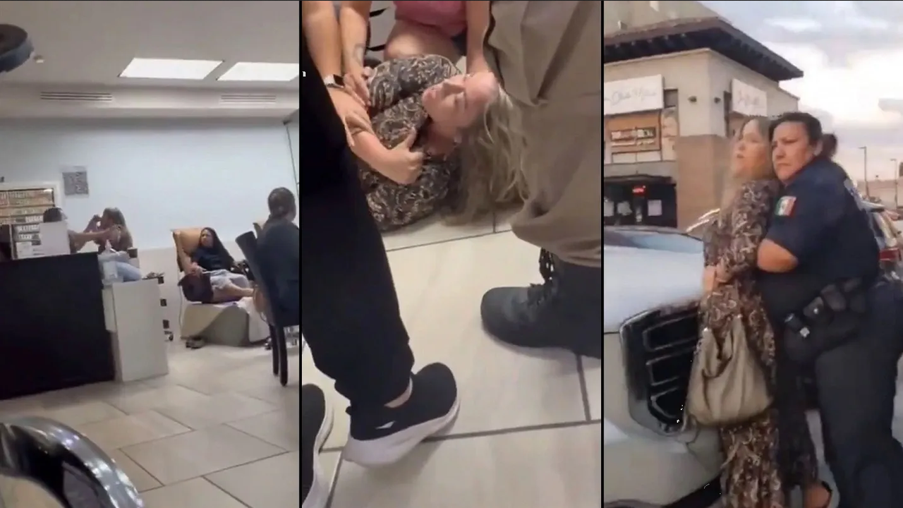 Mujer se corona como #LadyCachetada, golpea a varios polis y quiere huir: video