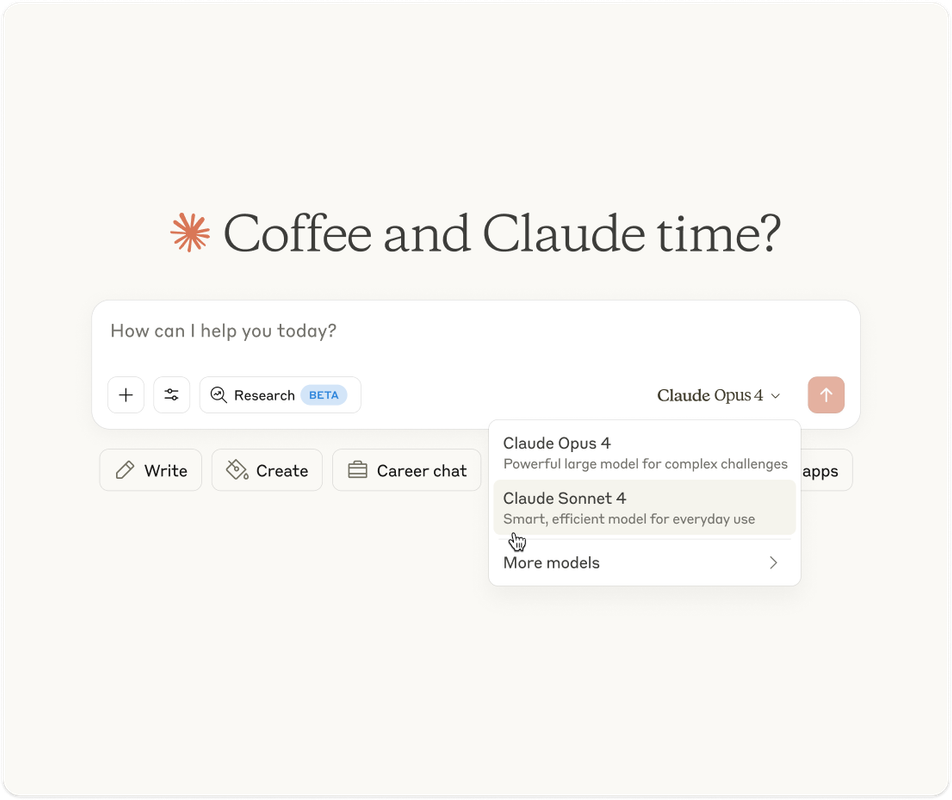 Claude 4 Model Selector