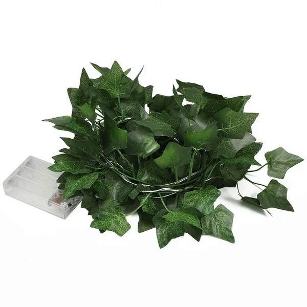 15 Feet Magical Ambiance Artificial Vine Fairy Lights: Flower Green Leaf Design