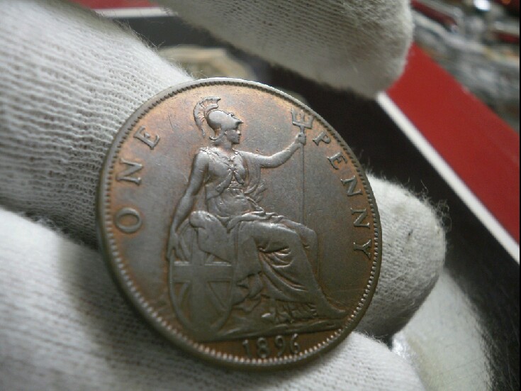 El día que de verdad miró el busto de su moneda. One penny 1896. Reino Unido. 20190504-233035