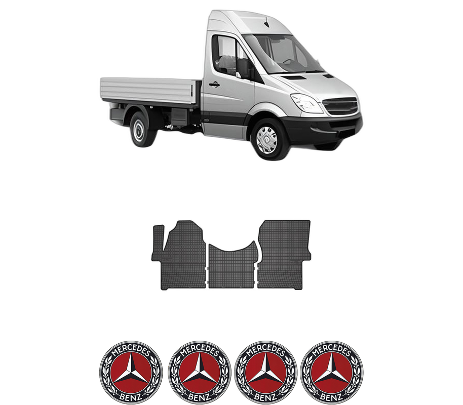 Set covorase presuri MERCEDES-BENZ SPRINTER 5-t Platform/Chassis (B906) din 2006-2018, auto, din cauciuc thermoplastic, 4 Stickere auto cu MERCEDES-BENZ