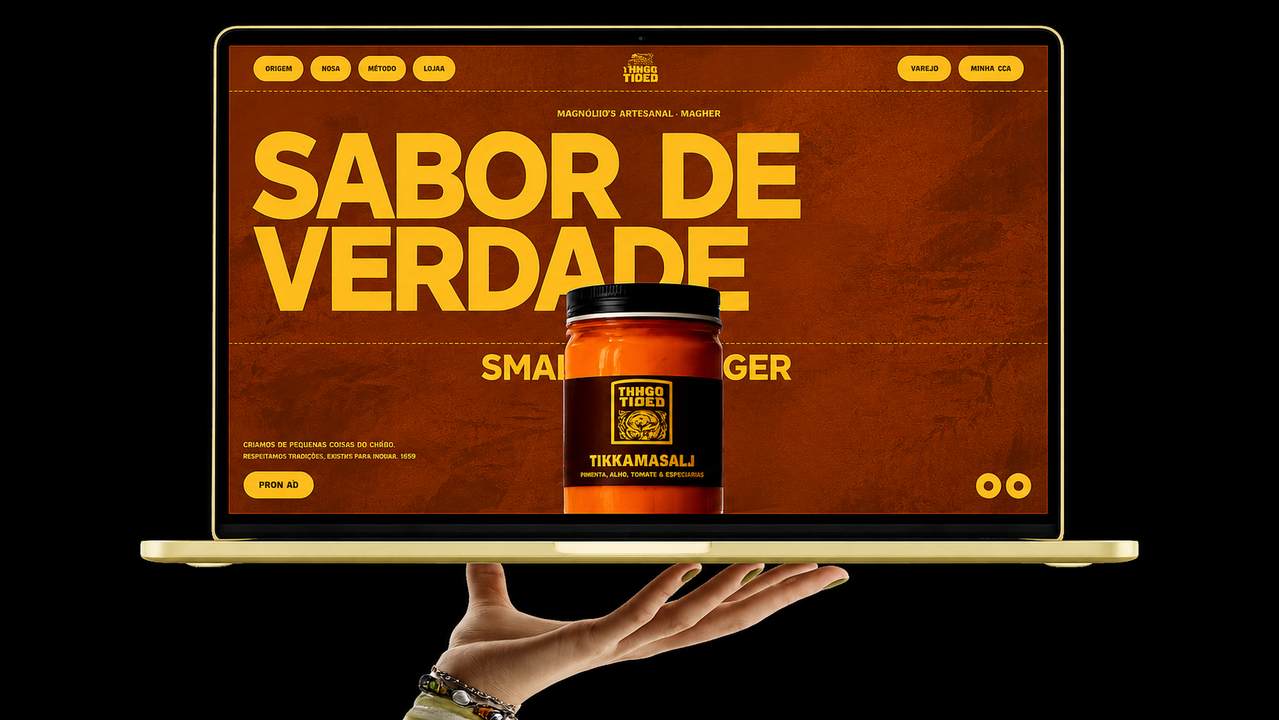 Landing pages criadas pela Antroamérica mostradas em MacBook e iPad, com exemplos para pizzaria e açaiteria