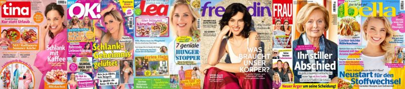 Cover: 6 mal Frauenmagazine No 25 vom 12  Juni 2024