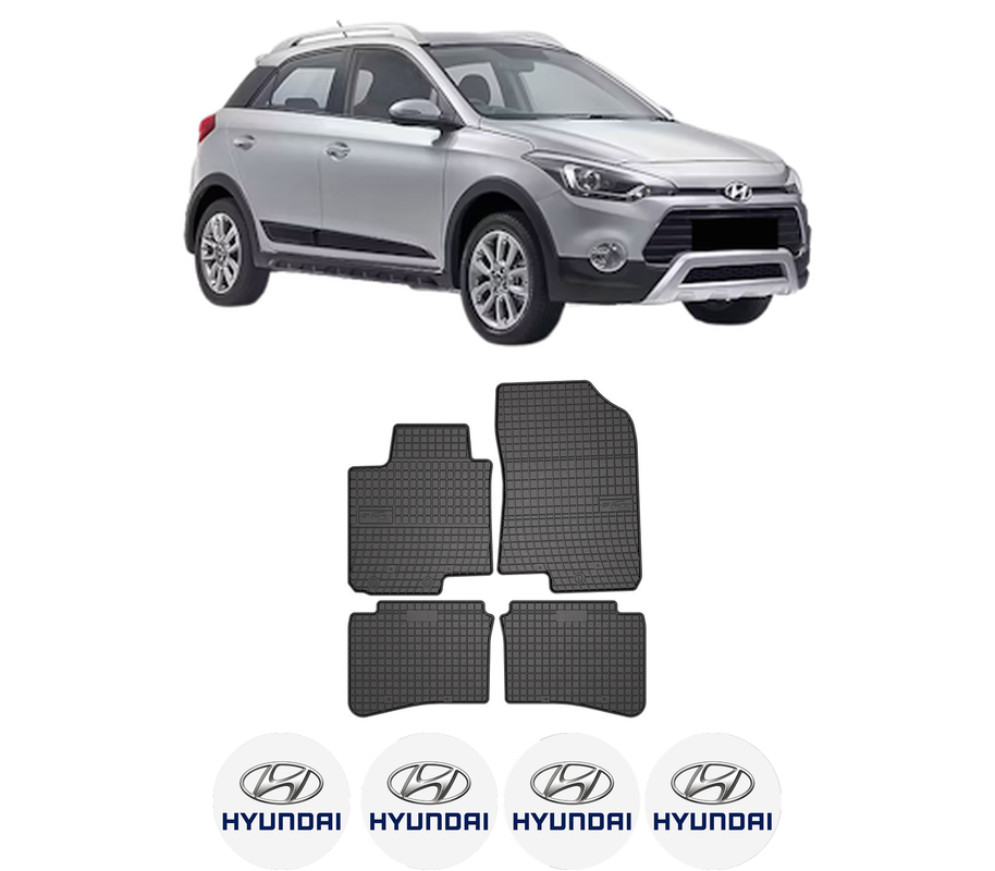 Set covorase presuri HYUNDAI i20 ACTIVE (IB, GB) din 2015-2018, auto, din cauciuc thermoplastic, 4 Stickere auto cu HYUNDAI