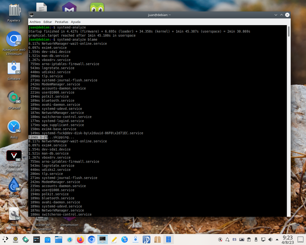 Captura error retardo arranque