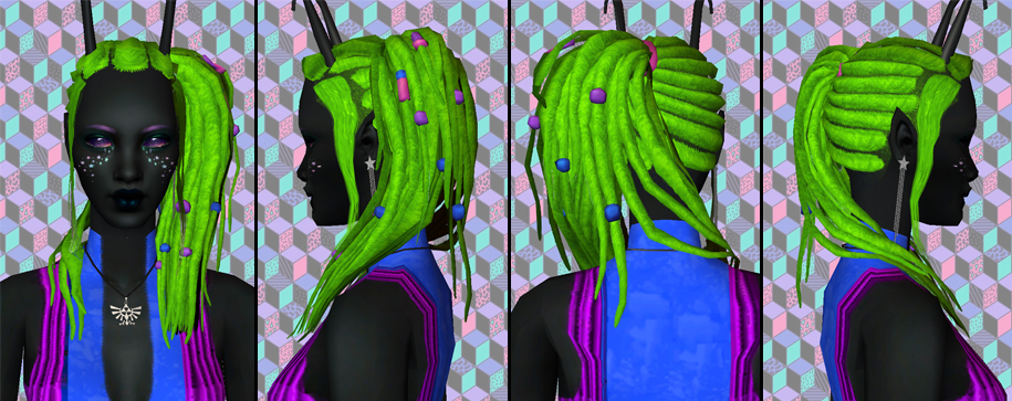 Uni Dreads F hair angles