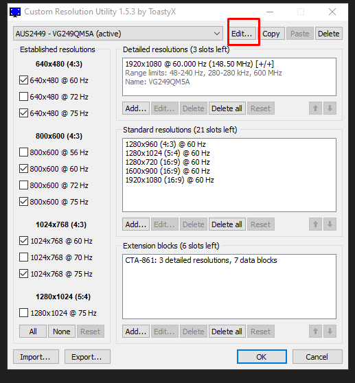 CRU Settings Step 3