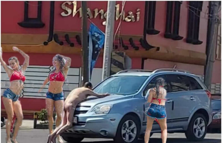 Hombre desnudo fuera de un motel se hace viral y lo convierten en meme
