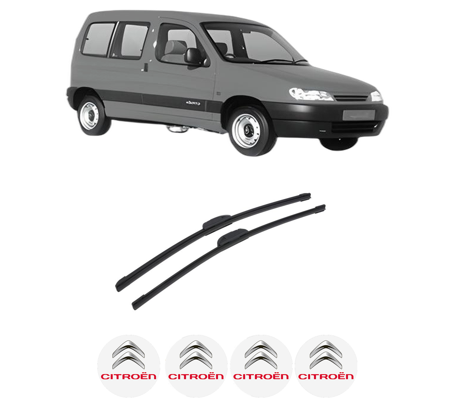 Set stergatoare auto CITROEN BERLINGO / BERLINGO FIRST MPV (MF_, GJK_, GFK_) din 1996-2011, pentru parbriz auto, 2 bucati, Bosch Aerotwin Retrofit, din cauciuc siliconat rezistent, 4 Stickere Auto CITROEN