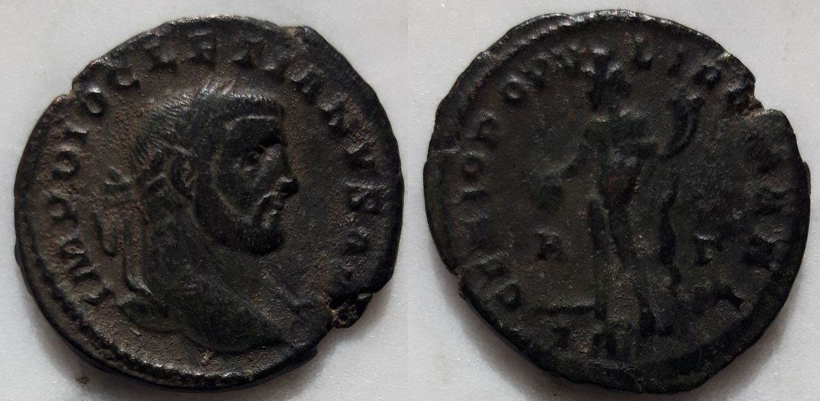 Nummus de Diocleciano. GENIO POPVLI ROMANI. Trier Dio7a