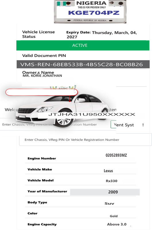 Imovreg iirs num KGE704PZ