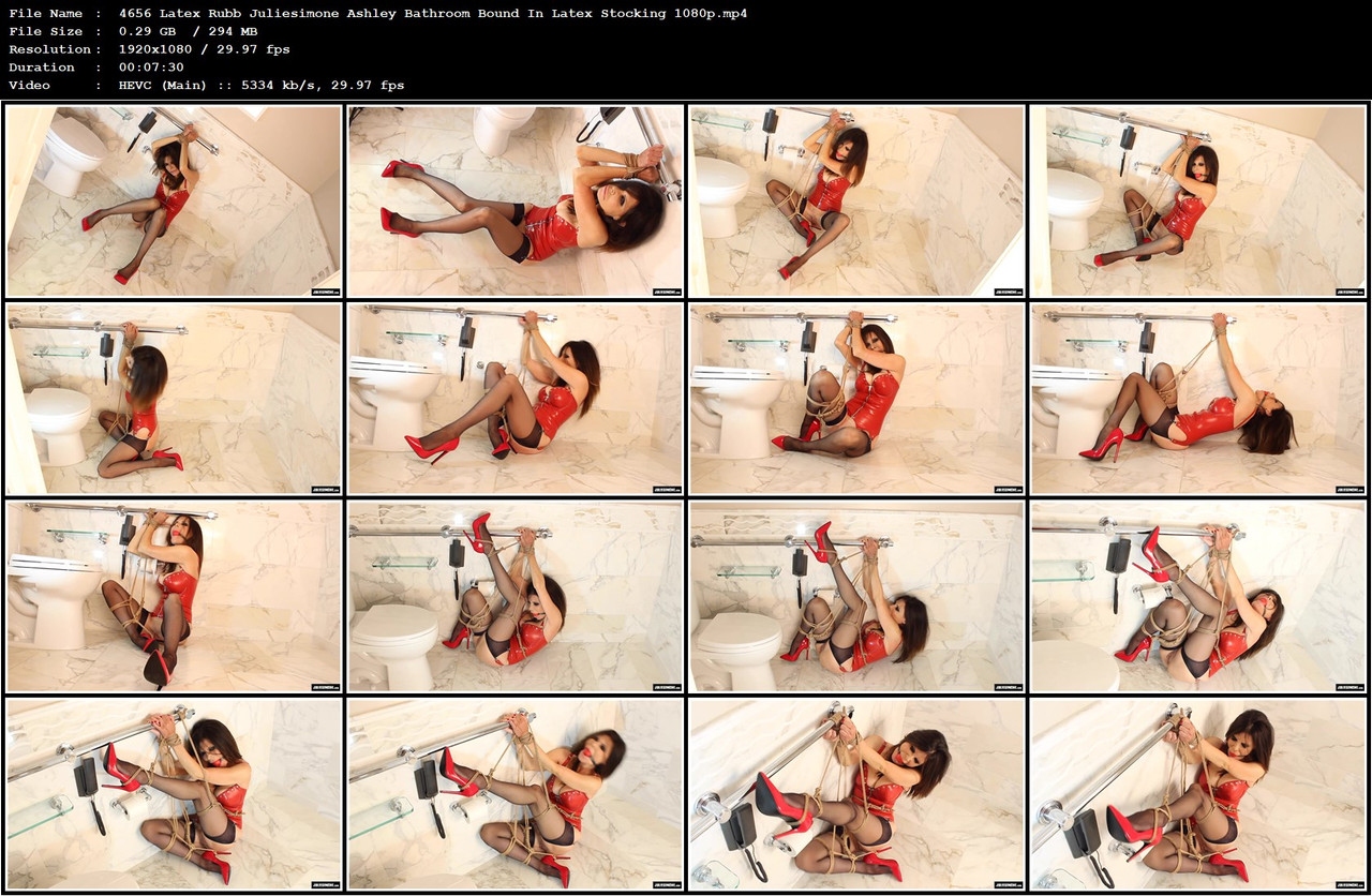 4656 Latex Rubb Juliesimone Ashley Bathroom Bound In Latex Stocking 1080p mp4